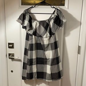 Who What Wear Buffalo Check Off The Shoulder Dress